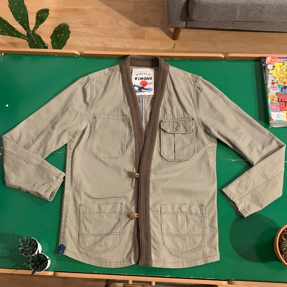 Workwear kimono jacket